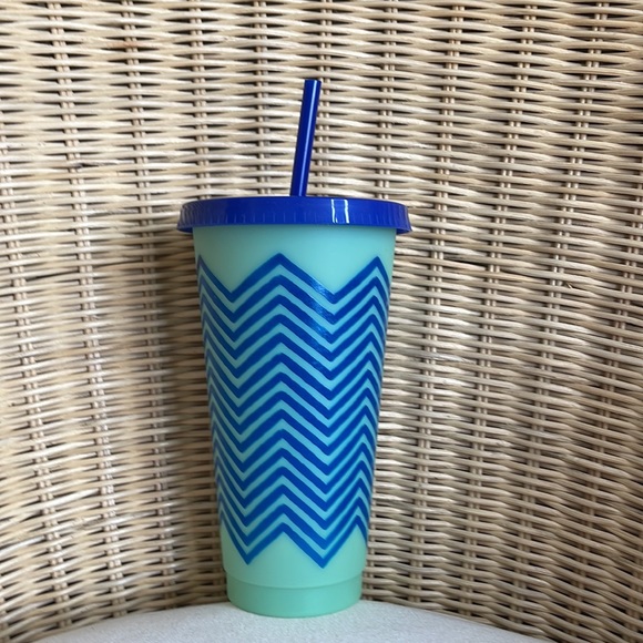New! Set Of 3 Color Changing 24oz Plastic Tumblers With Matching Straws - Picture 4 of 5